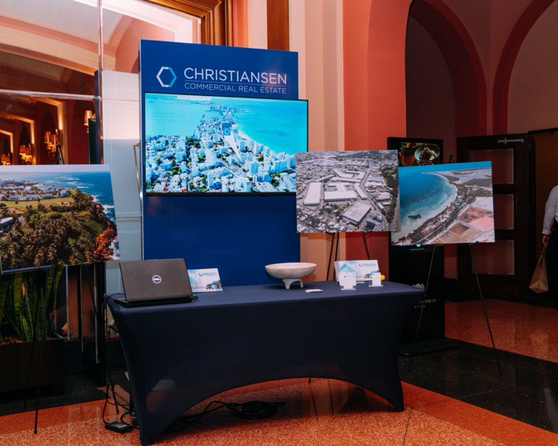 Christiansen Commercial Real Estate's sponsor booth at a past Puerto Rico Real Estate Summit